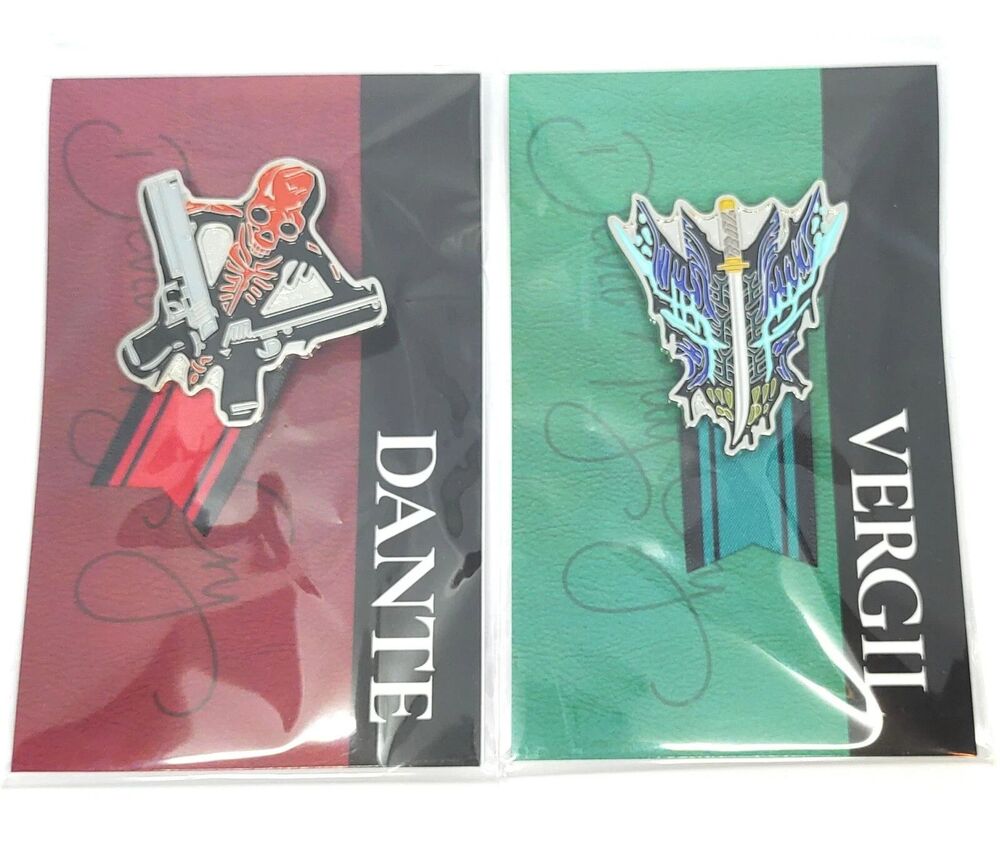 Devil May Cry 5 Dante Vergil set Character Emblem Brooch DMC5 Capcom Store Japan